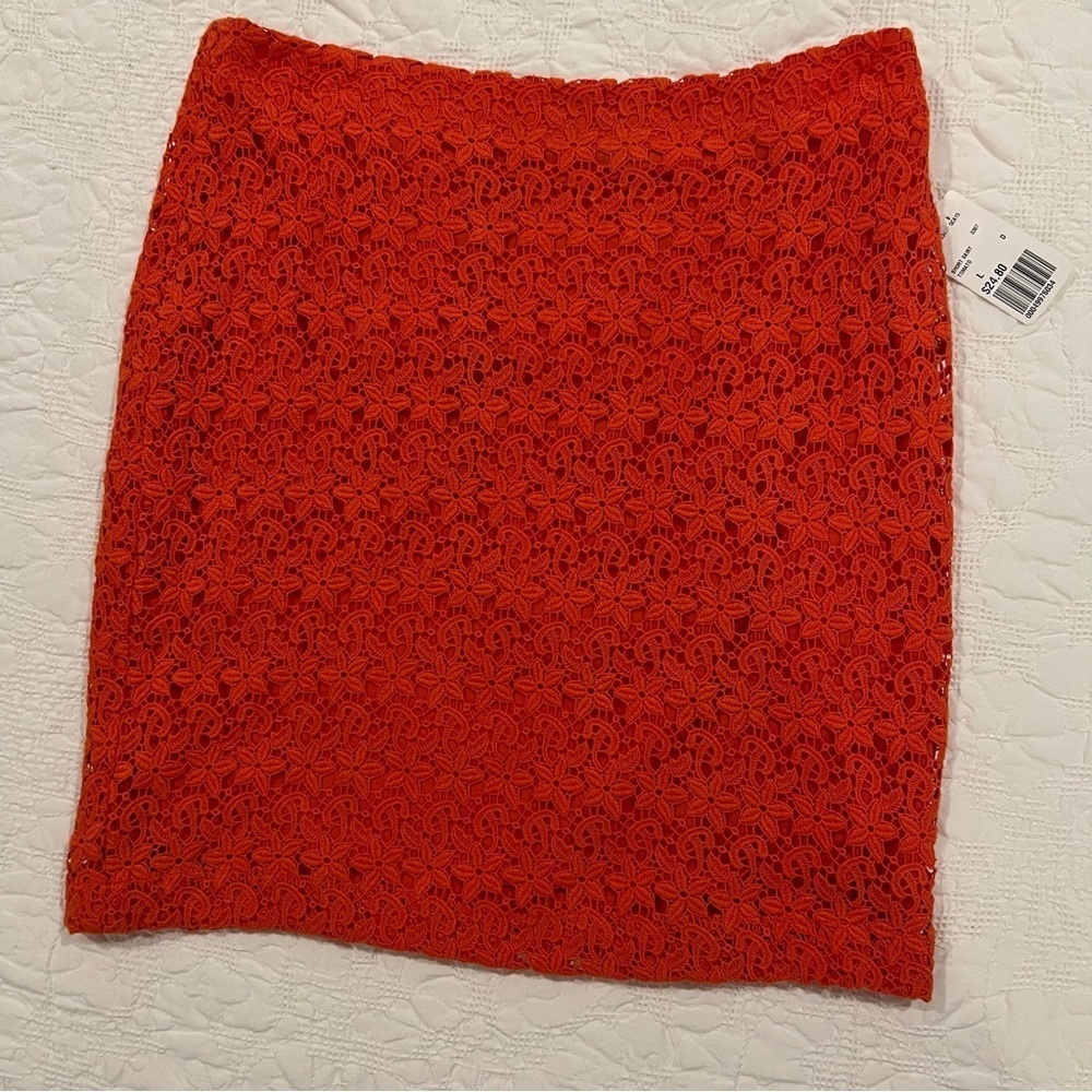Forever 21 orange crochet mini skirt size large